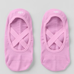 Women's Pivot Barre Sock - Candy Heart Pink