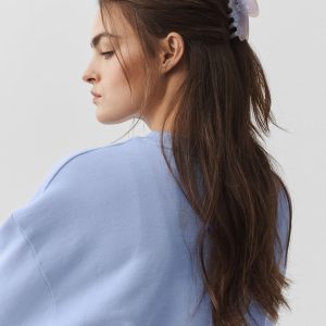 90's Claw Clip - Light Provence Blue Marble