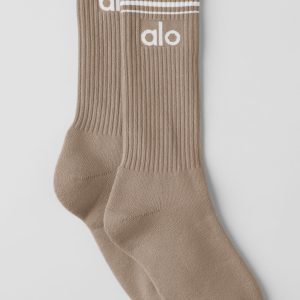Unisex Throwback Sock - Gravel/White