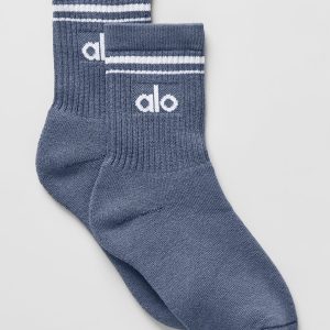Unisex Half-Crew Throwback Sock - Bluestone/White