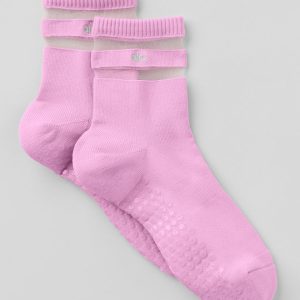 Women's Pulse Grip Sock - Candy Heart Pink