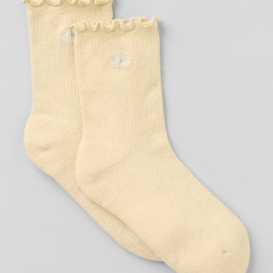 Women's Lettuce Edge Sock - Candlelight Yellow