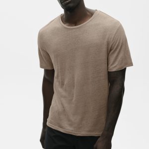 Linen Jersey Coastal Short Sleeve Tee - Gravel
