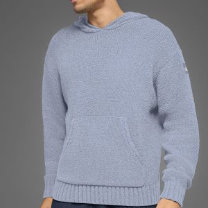 Textured Knit Hoodie - Winter Frost