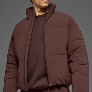 Stretch Woven Street Puffer - Brownstone