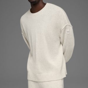 Unisex Wool Cashmere New Class Crewneck Sweater - Bone Heather