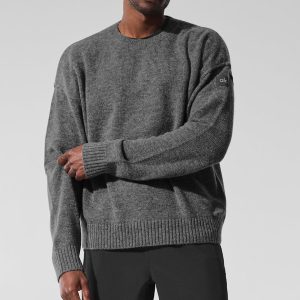 Unisex Wool Cashmere New Class Crewneck Sweater - Platinum Grey