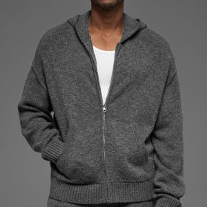 Wool Cashmere New Class Full Zip Hoodie - Platinum Grey