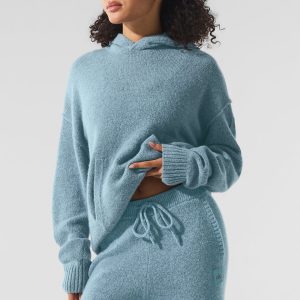 Wool Cashmere New Class Hoodie - Celestial Blue Granite Heather