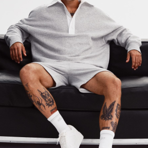 Take It Easy Long Sleeve Henley Pullover - Athletic Heather Grey/White