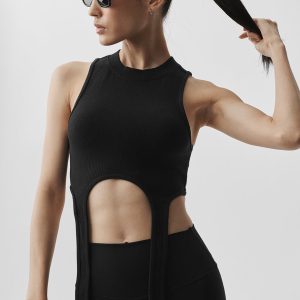 Wellness Rib Flaunt Tank - Black