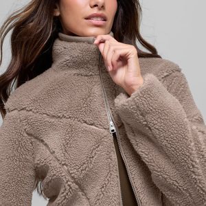 Sherpa Cropped Slope Side Jacket - Chai Latte