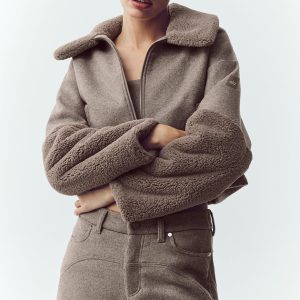 Wool Blend Nightfall Bomber - Alpine Cocoa Heather