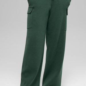 Scholar Knit High-Waist Cargo Pant - Clover Green