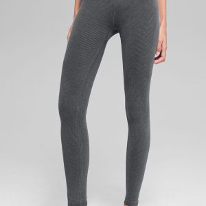 Seamless High-Waist Two Tone Rib Legging - Dark Misty Grey Heather