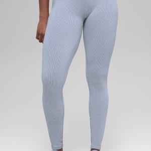 Seamless High-Waist Two Tone Rib Legging - Winter Frost Heather