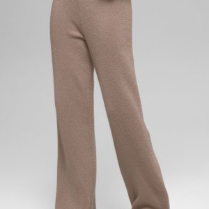 Wool Cashmere High-Waist New Class Wide Leg Pant - Chai Latte