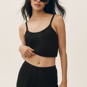 Silk Cashmere Mid-Rise Heatwave Short - Black