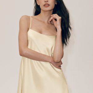 Silk Blend Radiance Dress - Sandy Beige